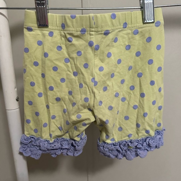 Matilda Jane Green and Purple Polka Dot Shorties with eyelet ruffles size 6 - Picture 4 of 6
